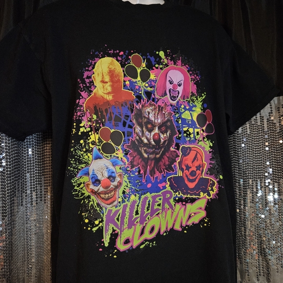 Killer Clowns neon circus Graphic tshirt halloween - Picture 4 of 10